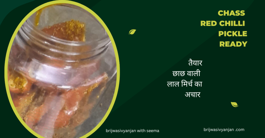 Best Chaas Wali Lal Mirch Ka Achar Recipe in Hindi | छाछ वाली भरवां लाल मिर्च का स्वादिष्ट अचार chass red chilli pickle ready